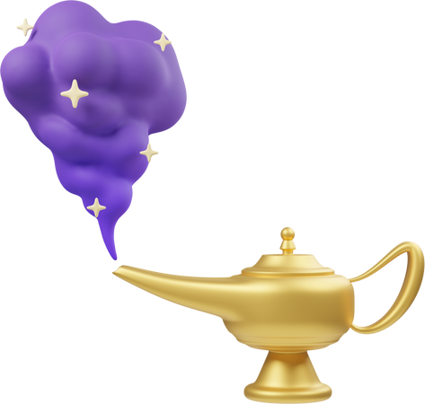 magic lamp 3d illustration